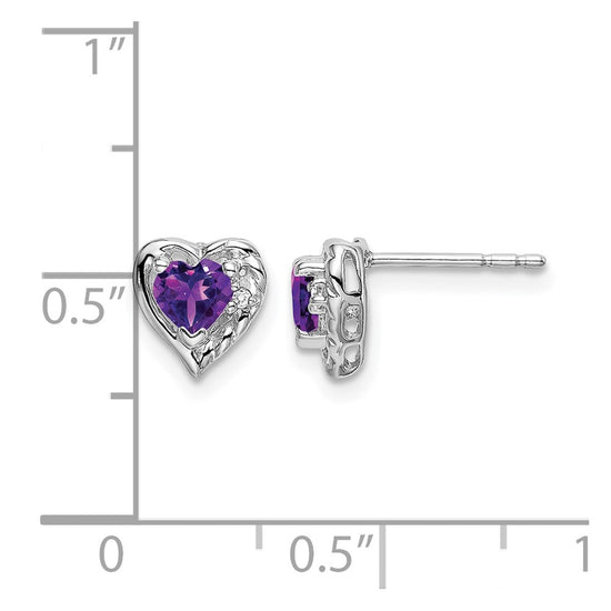 Gemstone and Diamond Heart Earrings
