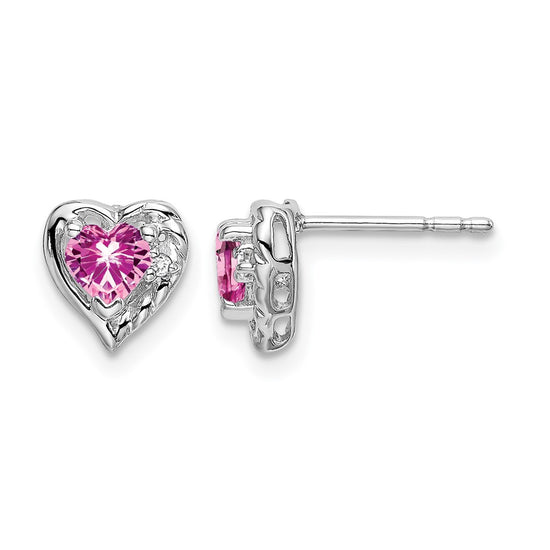 Gemstone and Diamond Heart Earrings