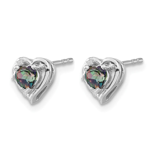 Gemstone and Diamond Heart Earrings