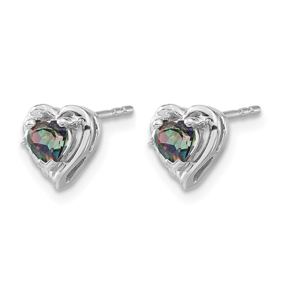 Gemstone and Diamond Heart Earrings