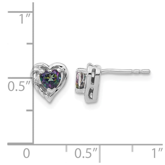 Gemstone and Diamond Heart Earrings