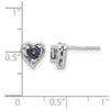 Gemstone and Diamond Heart Earrings