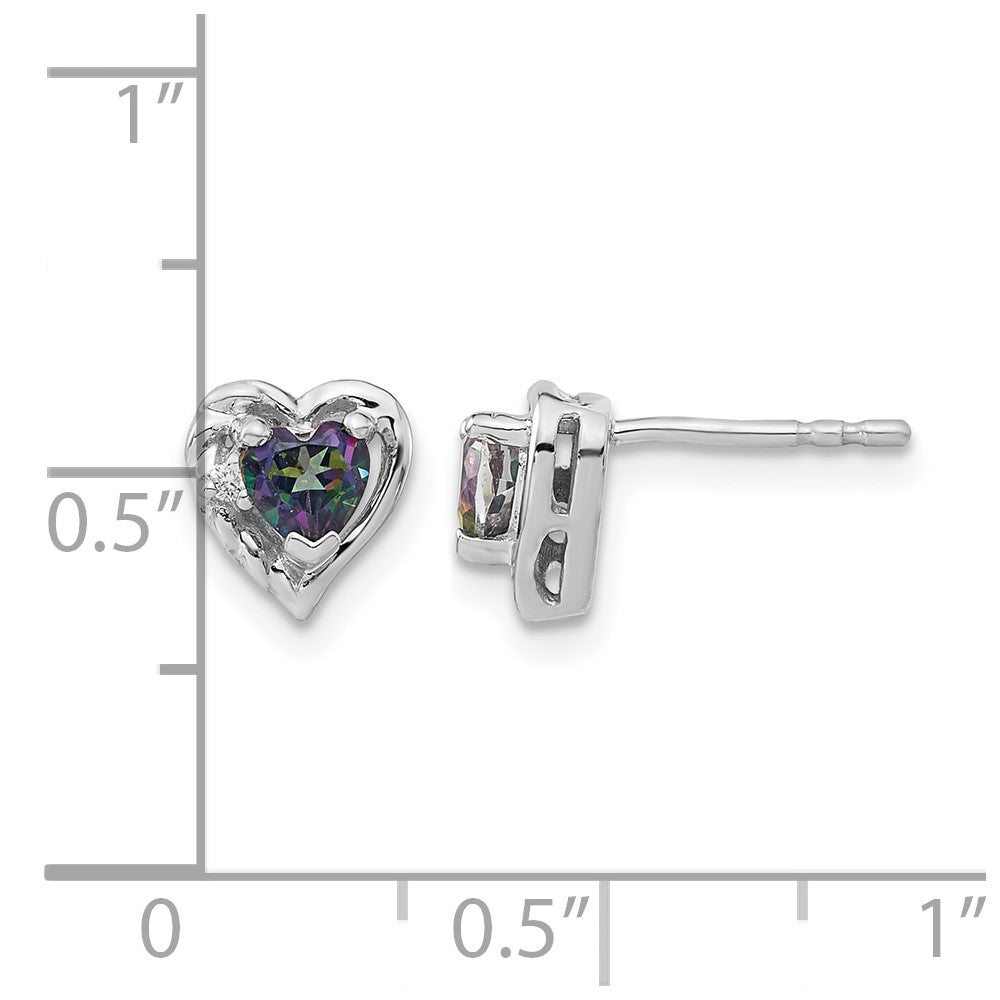 Gemstone and Diamond Heart Earrings