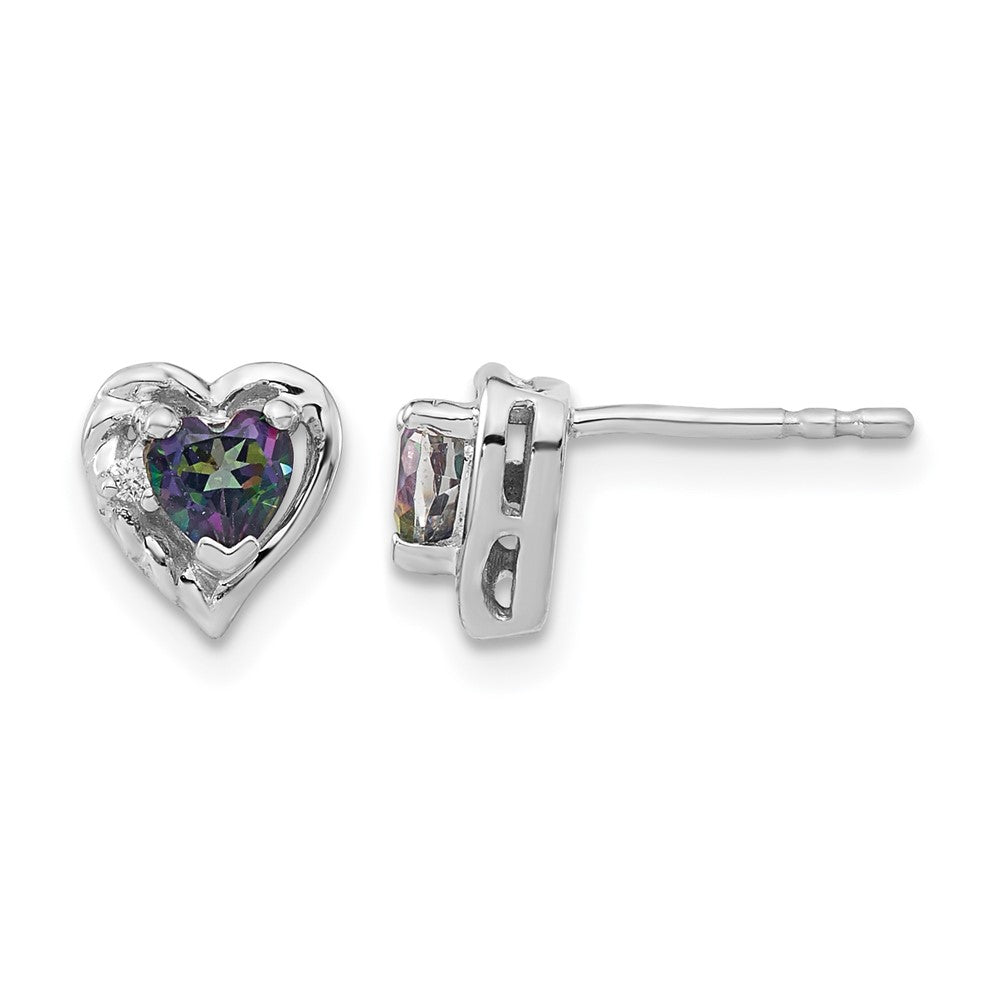 Gemstone and Diamond Heart Earrings