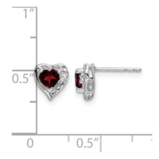 Gemstone and Diamond Heart Earrings
