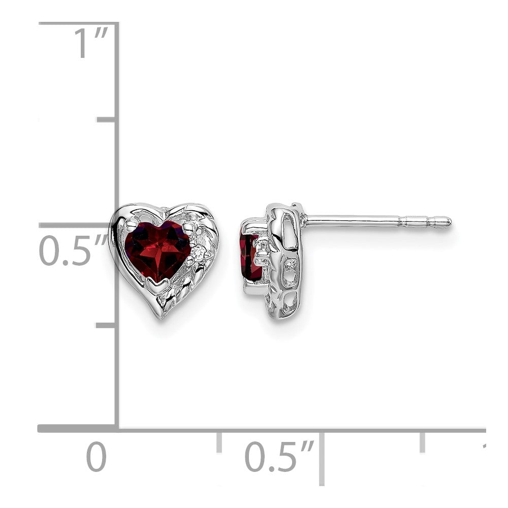 Gemstone and Diamond Heart Earrings