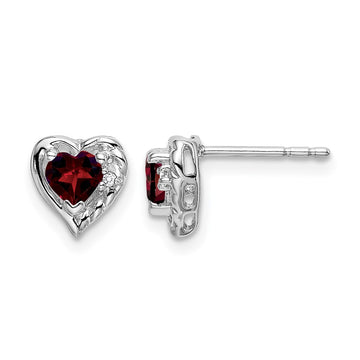 Gemstone and Diamond Heart Earrings