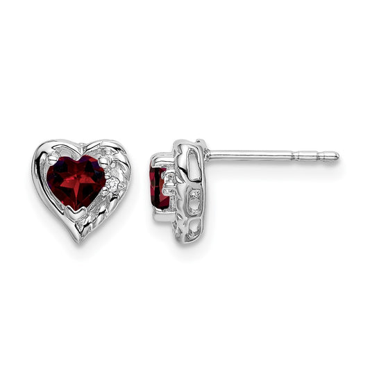 Gemstone and Diamond Heart Earrings