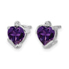 Gemstone and Diamond Heart Earrings