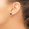 Gemstone and Diamond Heart Earrings