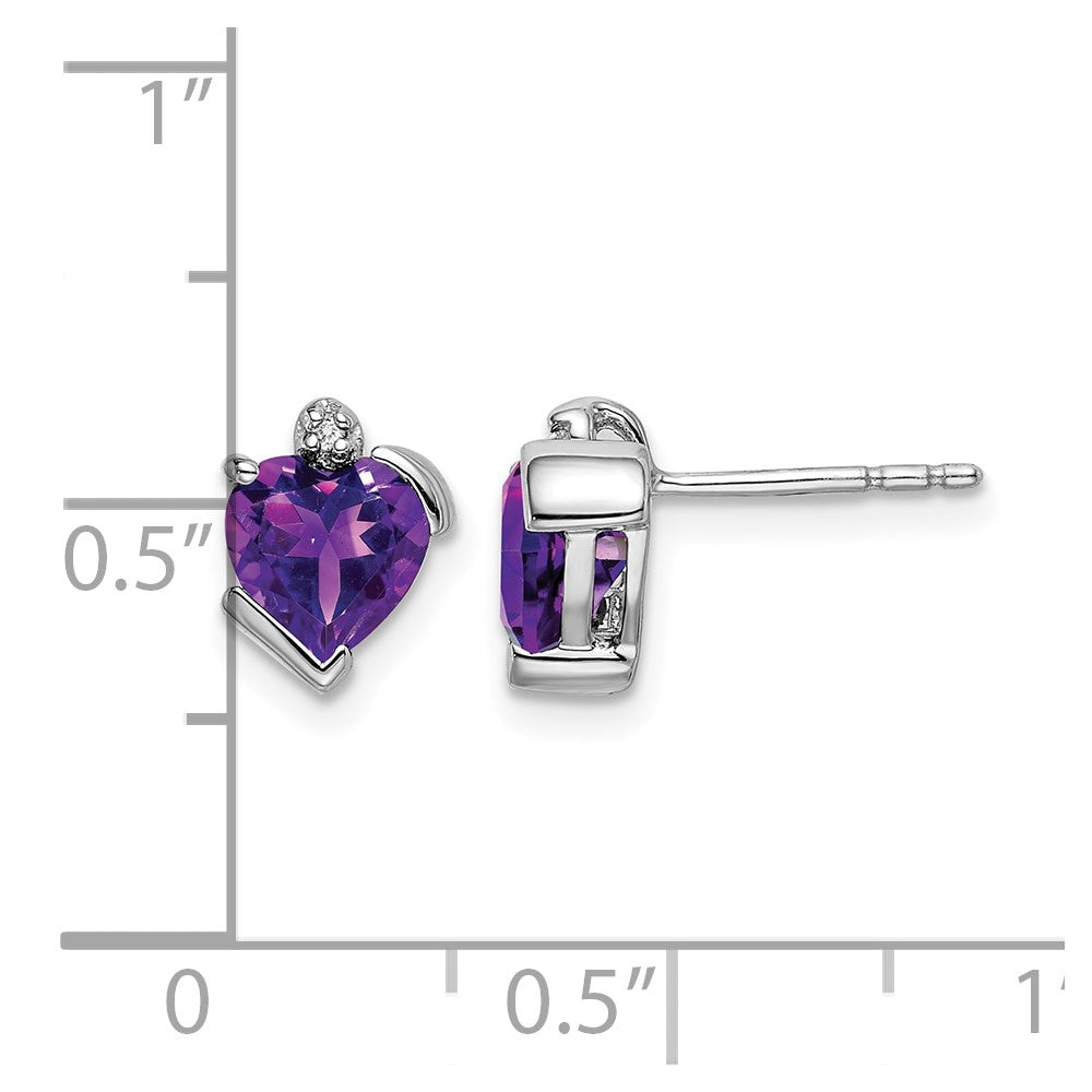 Gemstone and Diamond Heart Earrings