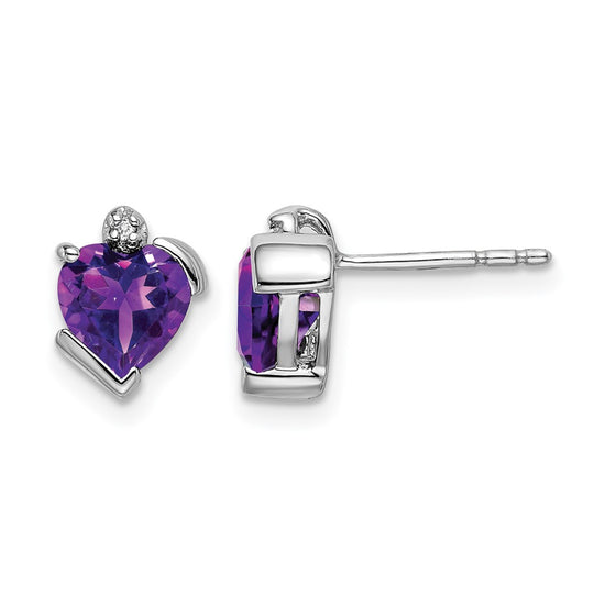 Gemstone and Diamond Heart Earrings