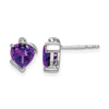 Gemstone and Diamond Heart Earrings