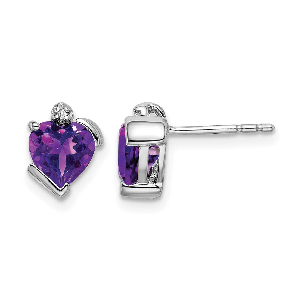 Gemstone and Diamond Heart Earrings