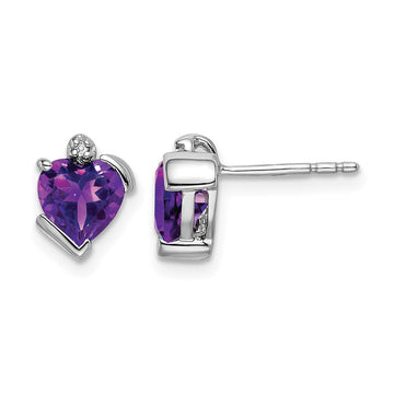 Gemstone and Diamond Heart Earrings