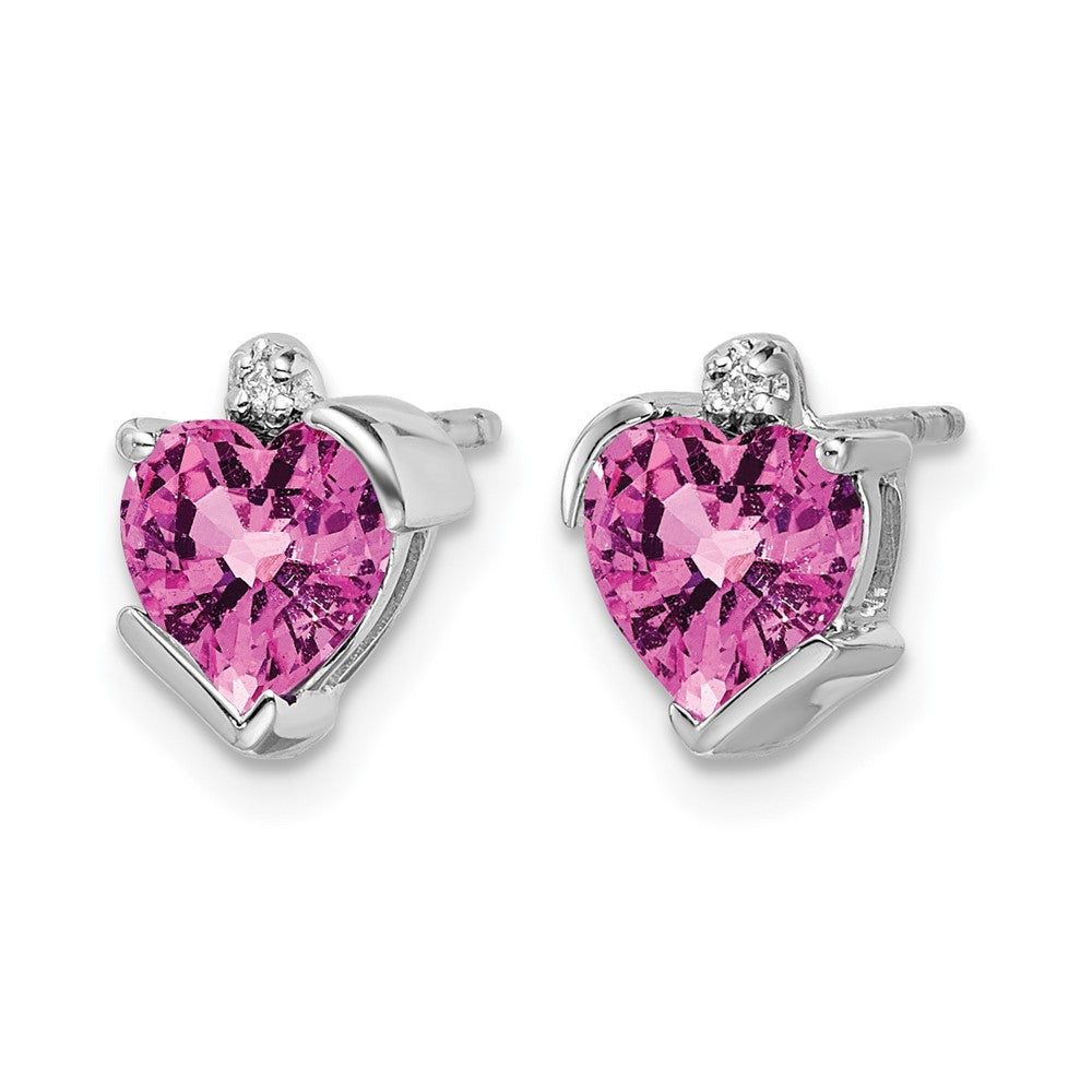 Gemstone and Diamond Heart Earrings