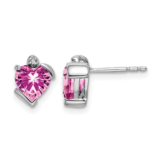 Gemstone and Diamond Heart Earrings