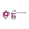Gemstone and Diamond Heart Earrings