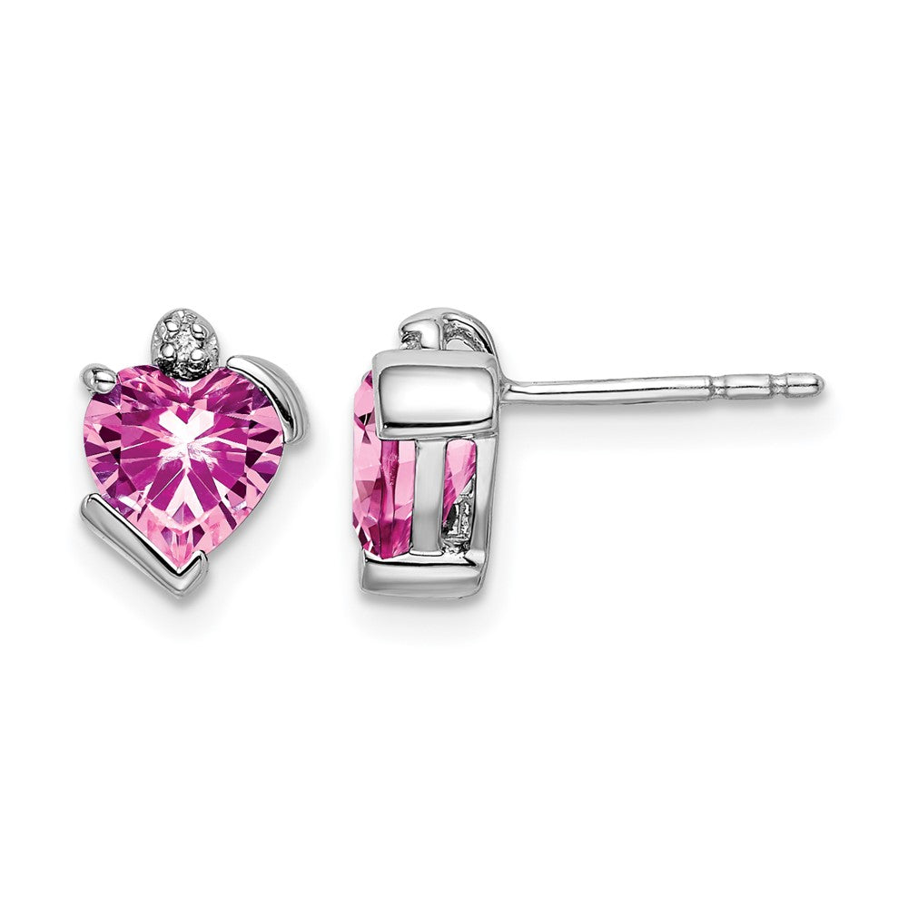 Gemstone and Diamond Heart Earrings