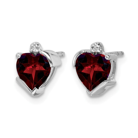 Gemstone and Diamond Heart Earrings