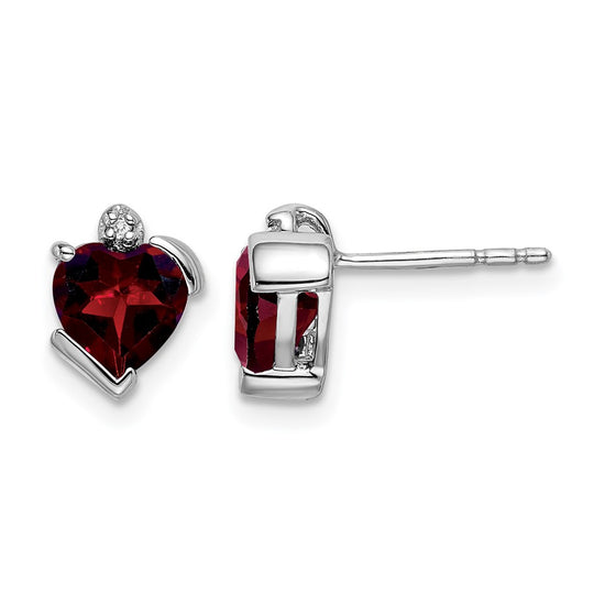 Gemstone and Diamond Heart Earrings