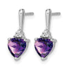 Gemstone and Diamond Heart Earrings