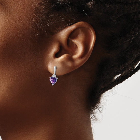 Gemstone and Diamond Heart Earrings