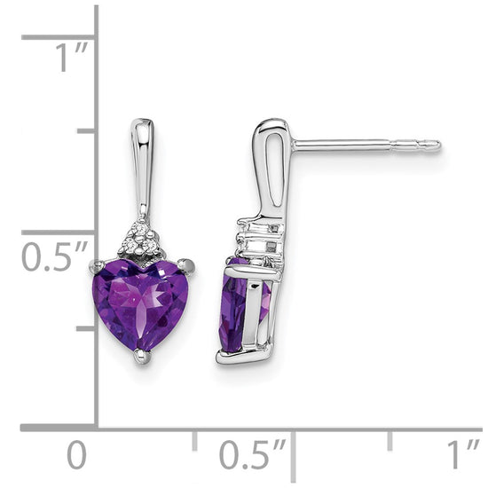 Gemstone and Diamond Heart Earrings