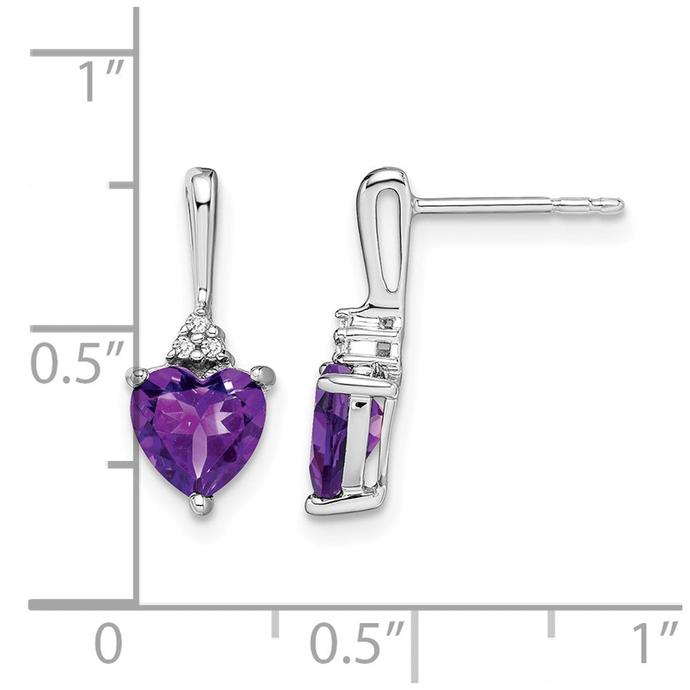 Gemstone and Diamond Heart Earrings