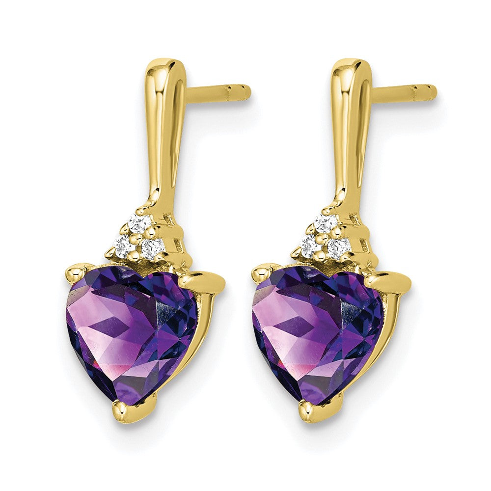 Gemstone and Diamond Heart Earrings