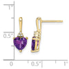 Gemstone and Diamond Heart Earrings