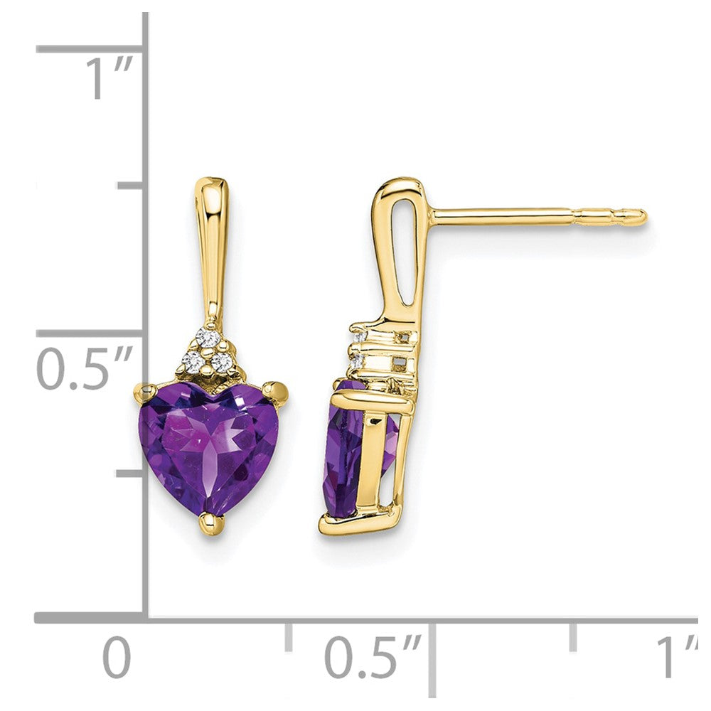 Gemstone and Diamond Heart Earrings
