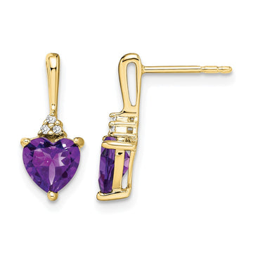 Gemstone and Diamond Heart Earrings