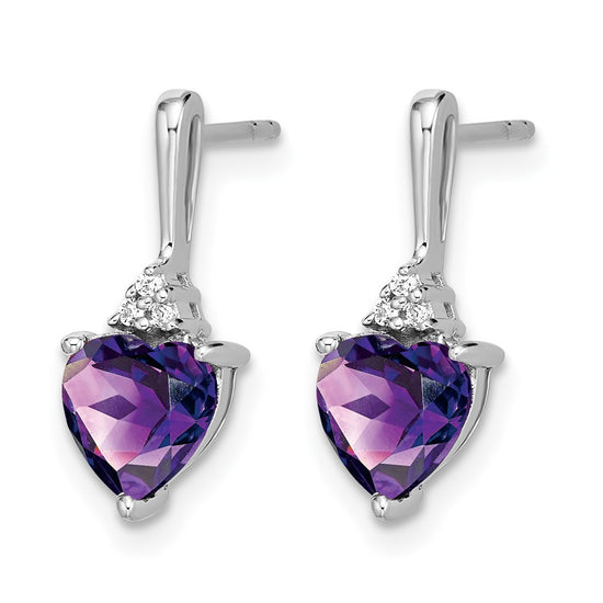 Gemstone and Diamond Heart Earrings