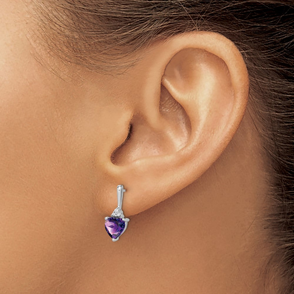 Gemstone and Diamond Heart Earrings