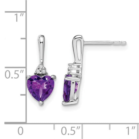 Gemstone and Diamond Heart Earrings