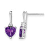 Gemstone and Diamond Heart Earrings