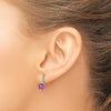 Gemstone and Diamond Heart Earrings