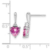 Gemstone and Diamond Heart Earrings
