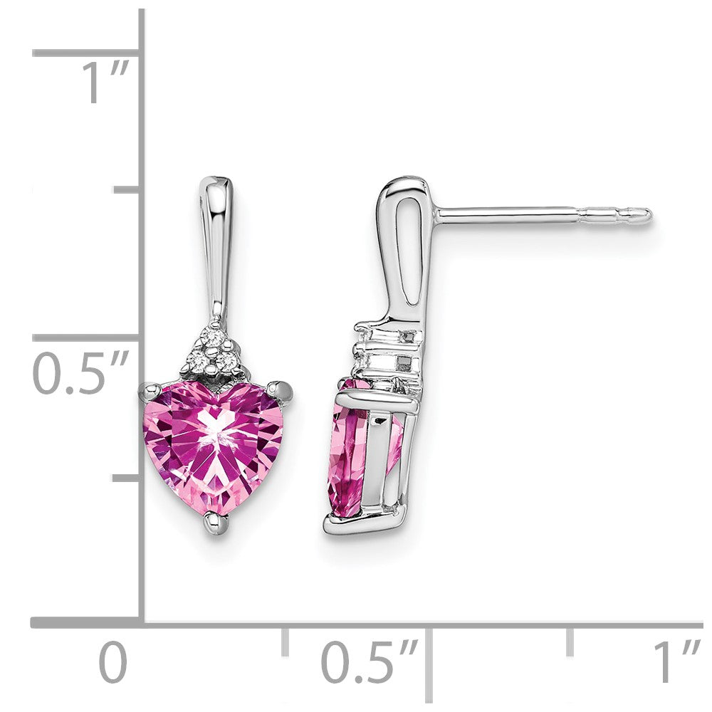 Gemstone and Diamond Heart Earrings