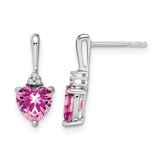 Gemstone and Diamond Heart Earrings