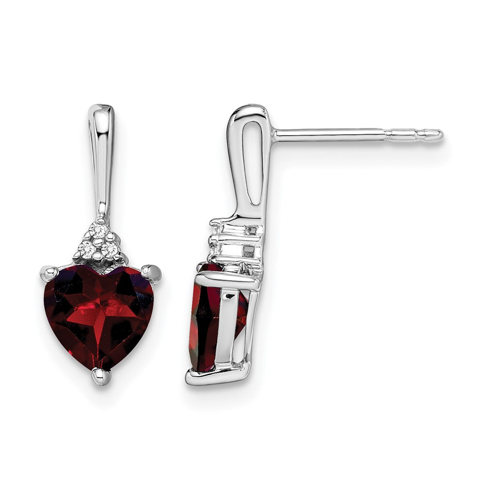 Gemstone and Diamond Heart Earrings