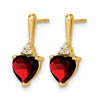 Gemstone and Diamond Heart Earrings