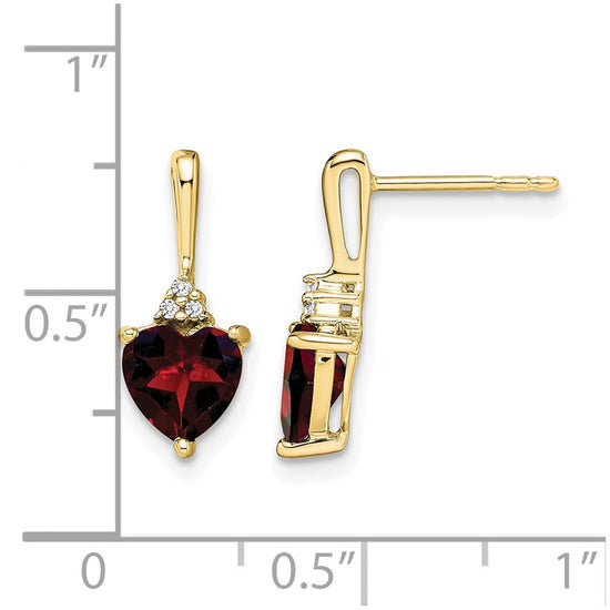 Gemstone and Diamond Heart Earrings