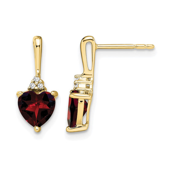 Gemstone and Diamond Heart Earrings