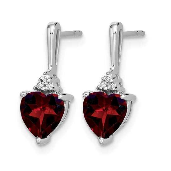 Gemstone and Diamond Heart Earrings