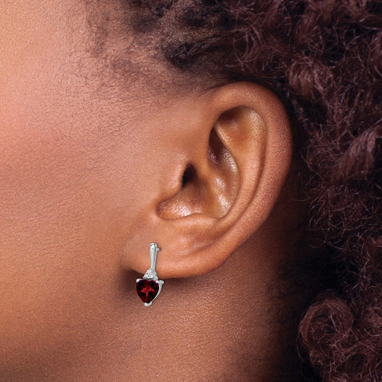 Gemstone and Diamond Heart Earrings