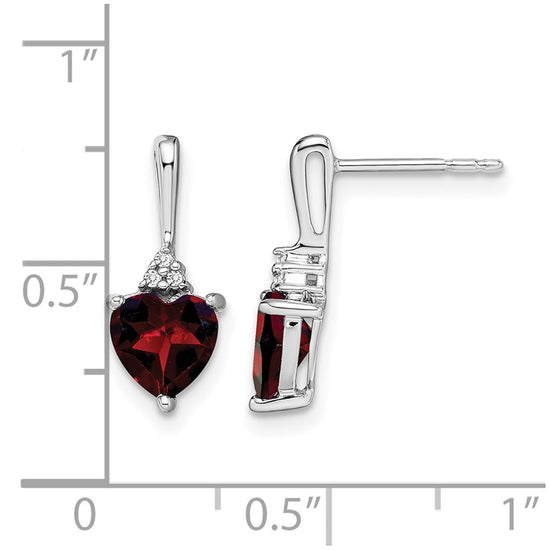 Gemstone and Diamond Heart Earrings