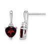 Gemstone and Diamond Heart Earrings