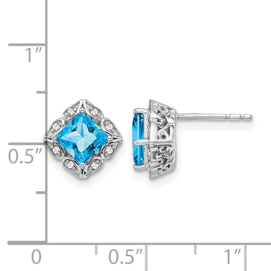 Princess Amethyst and Diamond Earrings